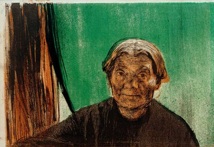 Alte Frau am Fenster von Käthe Kollwitz