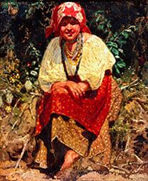Junges Mädchen aus Weissrussland (Studie zum Gemälde 'Anushka') um 1880