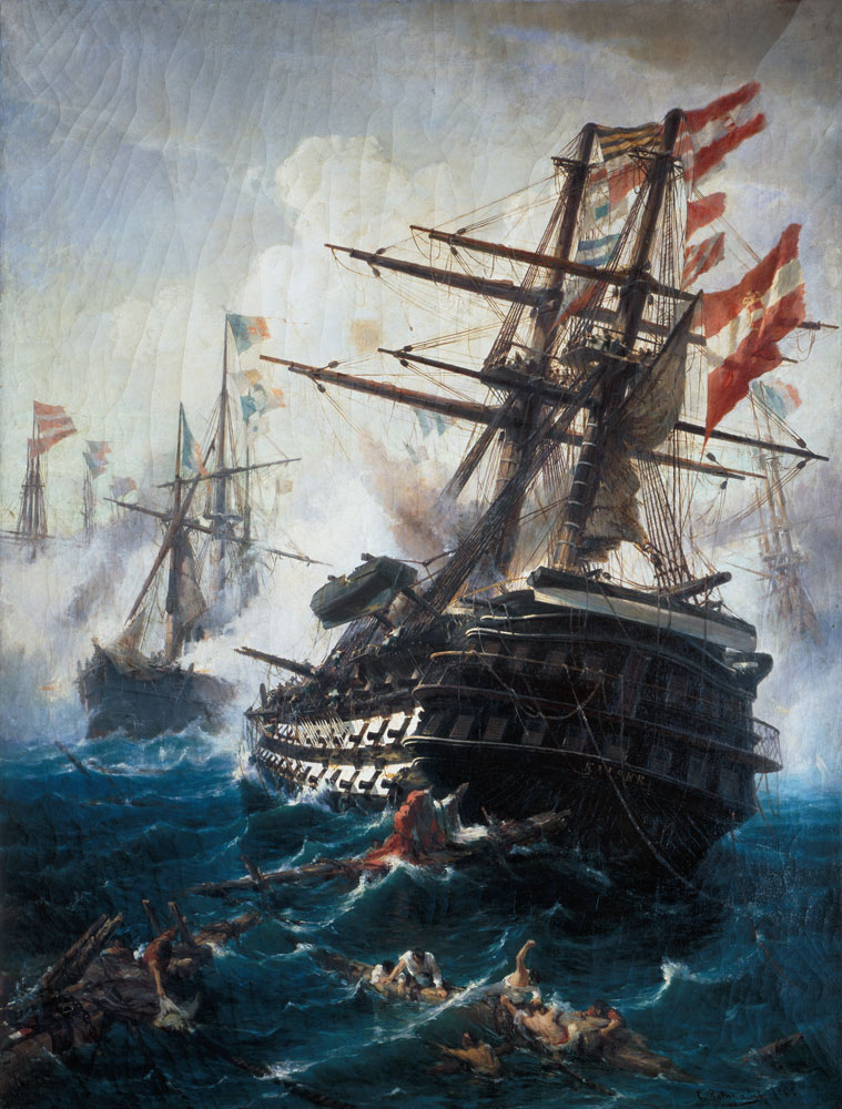 Das Linienschiff Kaiser in der Seeschlacht von Lissa von Konstantinos Volanakis