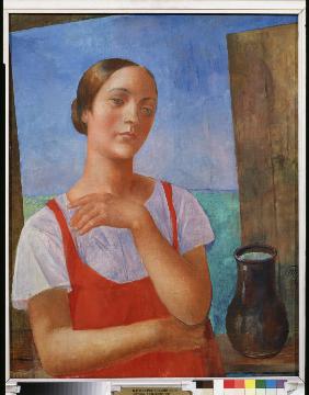 Junge Frau in sommerlicher Kleidung 1928