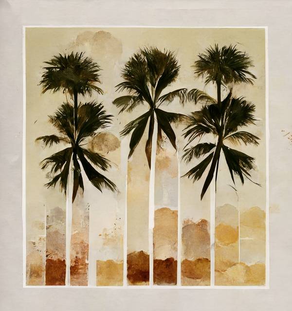 Drei Palmen von KUNSTKOPIE
