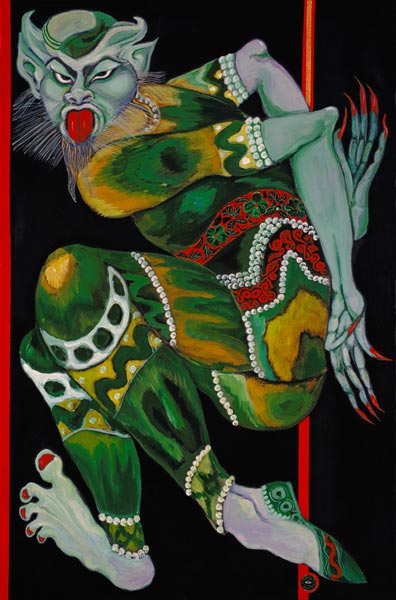 The Devil, after Bakst (Part I), 1992 (acrylic on canvas) (see also 279212)  von Laila  Shawa
