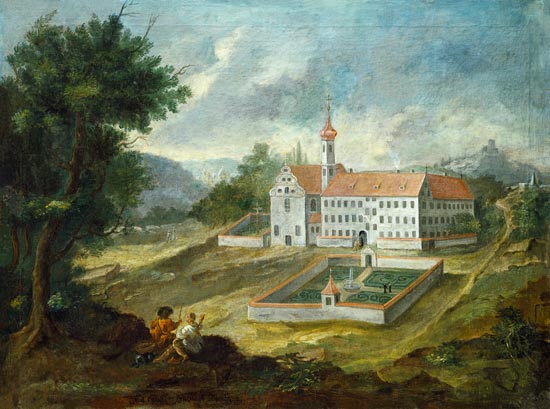Das Ochsenhauser Pflegschloß in Tannheim (Schwaben) von Landschaftsmaler