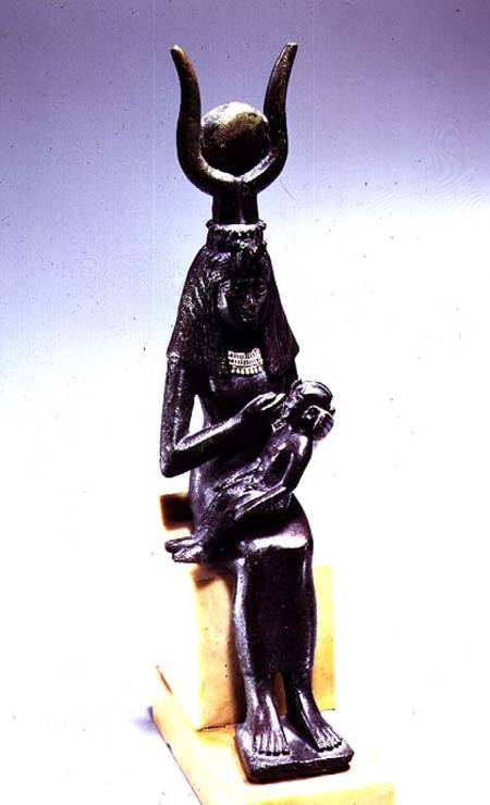 Statue of the Goddess Isis and the Child Horus (bronze & gold) von Late Period Egyptian