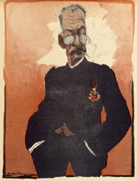 General Andre, französischer Kriegsminister, Karikatur aus "LAssiette au Beurre" 1902
