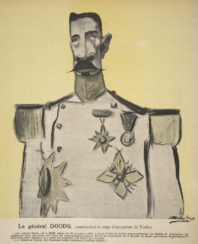 General Doods, Kommandant des Korps der Besetzung von Tonkin, Illustration aus Lassiette au Beurre:  von Leal de Camara