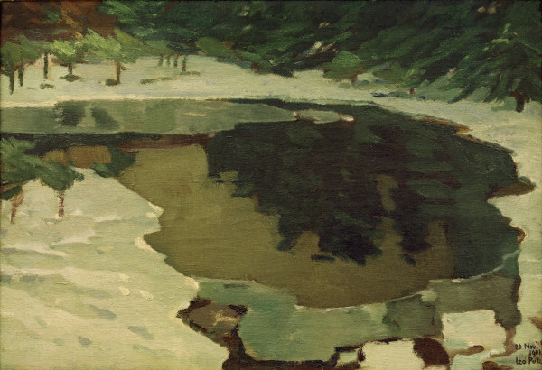 Moorsee im Winter, 1901. von Leo Putz