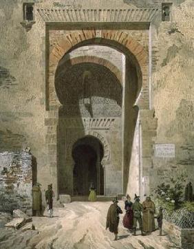 The Gate of Justice, entrance to the Alhambra, Granada, 1853 (litho) 1425