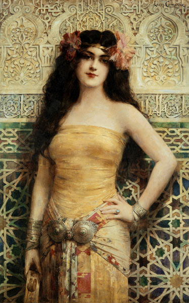 Frau in orientalischem Kostüm. von Leon Francois Comerre
