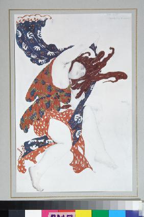 Bacchantin. Kostümentwurf zum Ballett Narcisse von N. Tscherepnin 1911