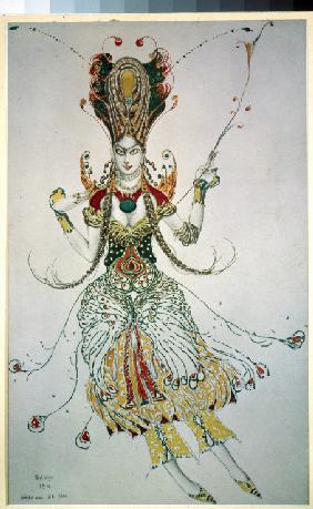 Feuervogel. Kostümentwurf zum Ballett Der Feuervogel (L'oiseau de feu) von I. Strawinski 1910