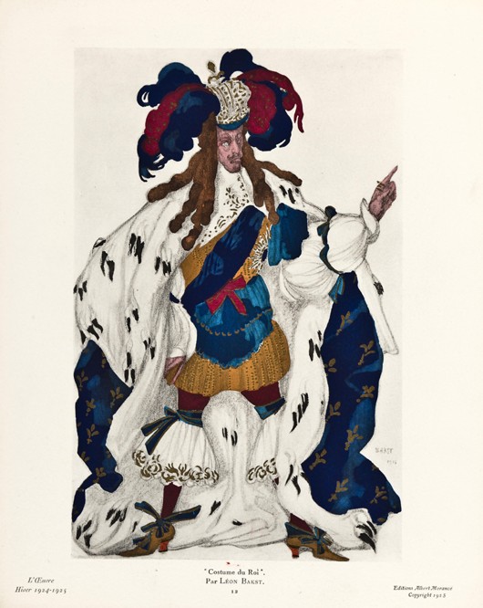 König. Kostümentwurf zum Ballett Dornröschen von P. Tschaikowski von Leon Nikolajewitsch Bakst
