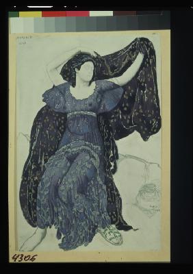 Nymphe Echo. Kostümentwurf zum Ballett Narcisse von N. Tscherepnin 1911