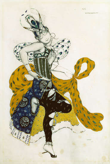Sketch for the ballet 'La Peri', by Paul Dukas (1865-1935) von Leon Nikolajewitsch Bakst