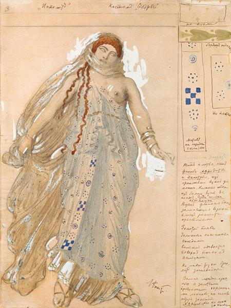 Phaedra, Costume design for the Euripides' drama 'Hippolytos' 1902  & oi