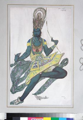 Vaslav Nijinsky. Kostümentwurf zum Ballett "Der blaue Gott" von R. Hahn 1912