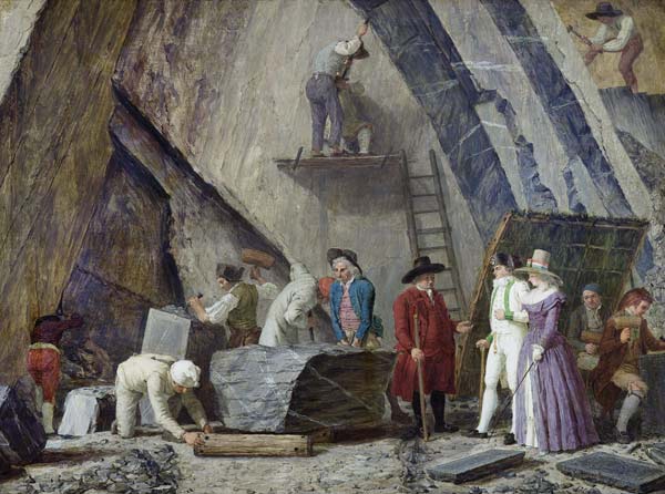 Extracting Sainte-Anne Marble from a Quarry von Leonard Defrance