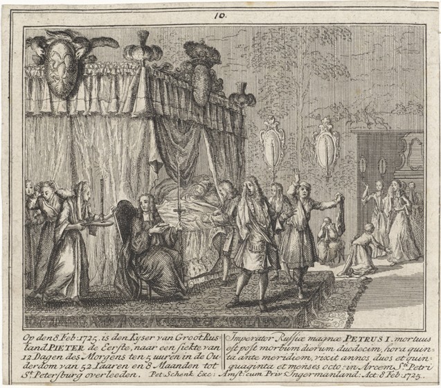 Der Tod Peters des Großen am 8. Februar 1725 von Leonard Schenk