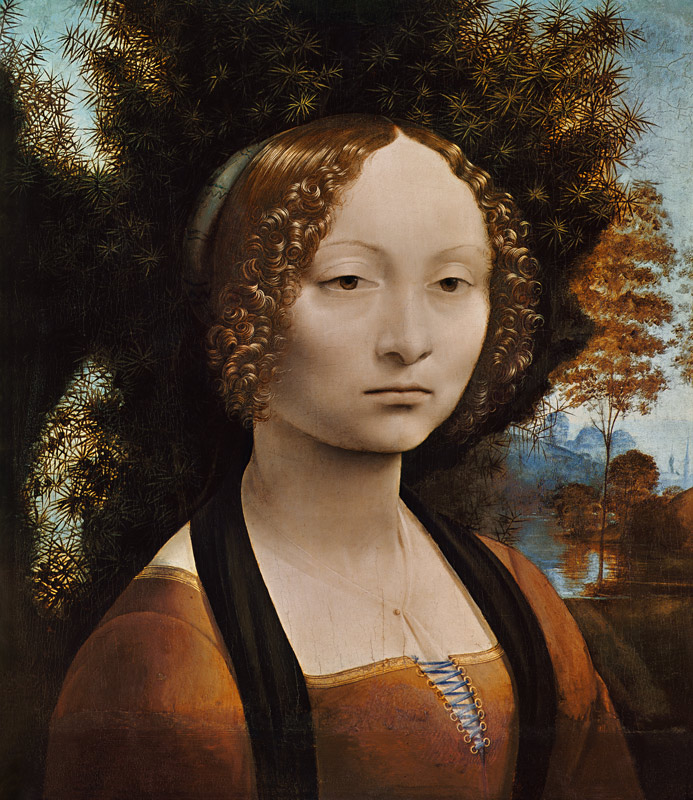 Portrait der Ginevra Benic (Vorderseite) von Leonardo da Vinci