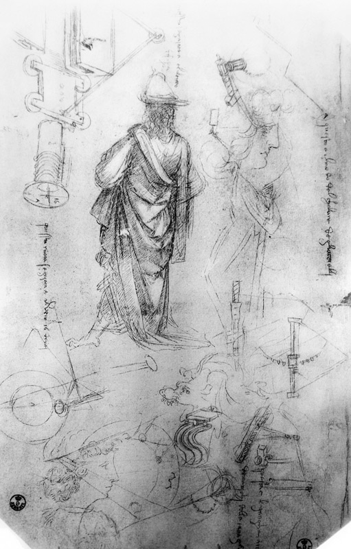 Studies (pen and ink on paper) von Leonardo da Vinci
