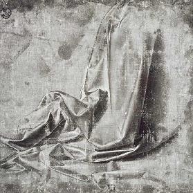 Drapery study for a kneeling figure in Profil Perdu to the right