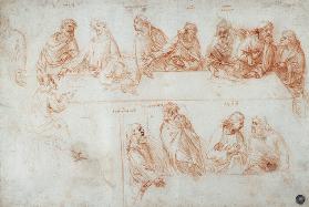 Preparatory drawing for the Last Supper   1857