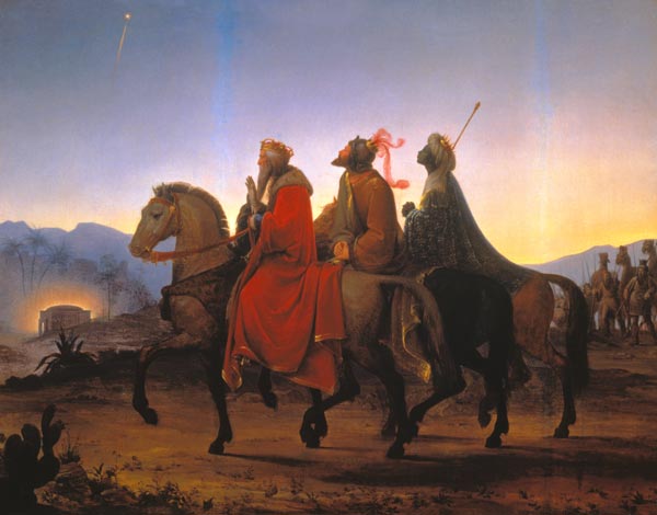 Die heiligen drei Könige bei ihrem Ritt nach Bethlehem. von Leopold Kupelwieser