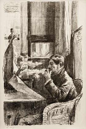 Rauchender Herr im Café I 1920