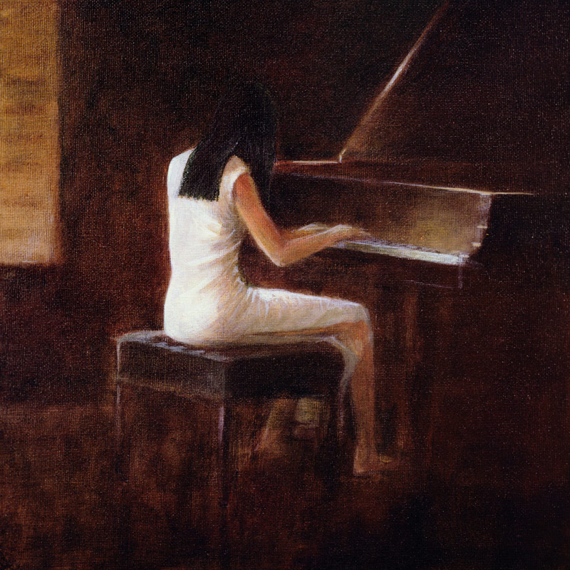 Pianist, Hanoi (oil on canvas)  von Lincoln  Seligman