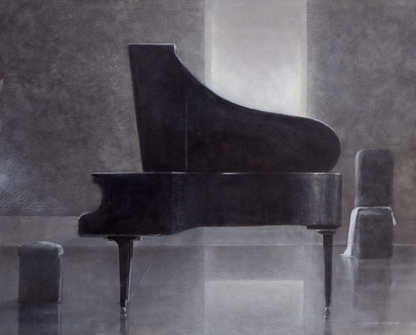 Black piano, 2004 (acrylic on paper)  von Lincoln  Seligman