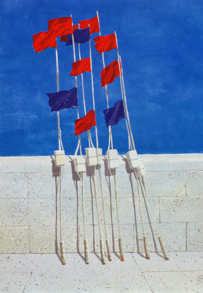 Lobster Buoys, 1990s (acrylic on paper)  von Lincoln  Seligman