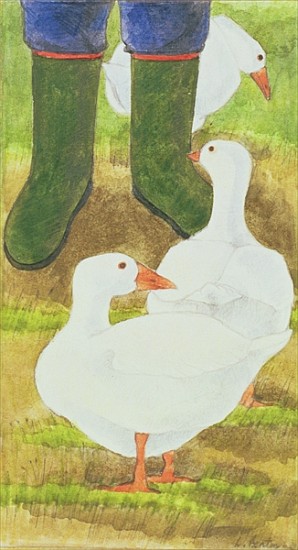 Ducks and Green Wellies von Linda  Benton