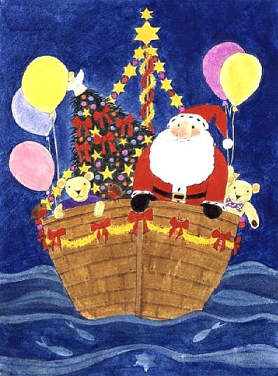 Santa''s Boat  von Linda  Benton