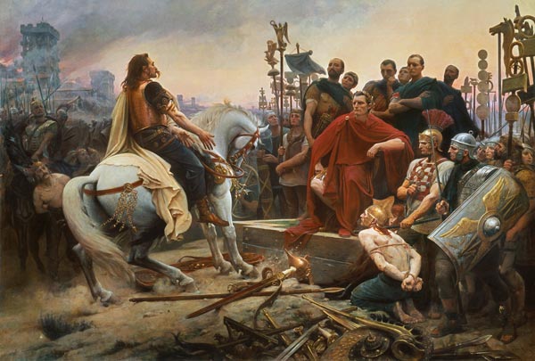 Vercingetorix throws down his arms at the feet of Julius Caesar von Lionel Noel Royer