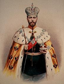 Bildnis des Zaren Nikolai II. von Lithographie