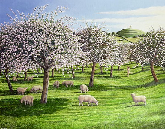 Celebration of Apple Blossom in Somerset, 2004 (oil on canvas)  von Liz  Wright