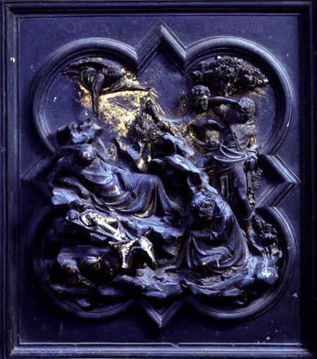 The Nativity, second panel of the North Doors of the Baptistery of San Giovanni von Lorenzo Ghiberti