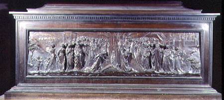 The Shrine of St. Zenobius showing one long panel depicting the Miracle of the Strozzi Boy. c.1432-4 von Lorenzo Ghiberti