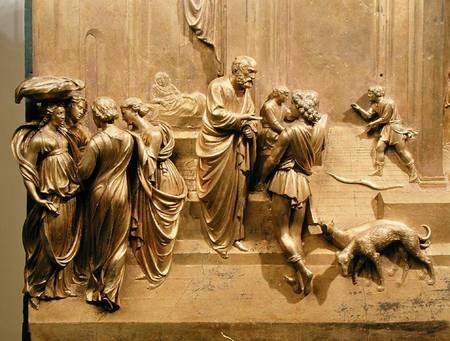 The Story of Jacob and Esau, detail from the original panel from the East Doors of the Baptistery von Lorenzo Ghiberti