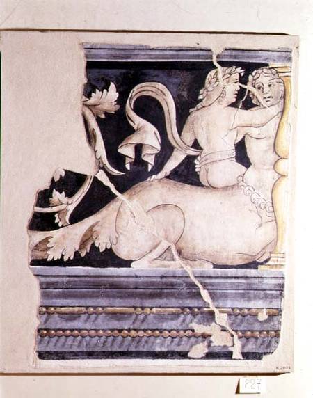 Fragment of a fresco depicting a centaur and a female figure von Lorenzo Leonbruno