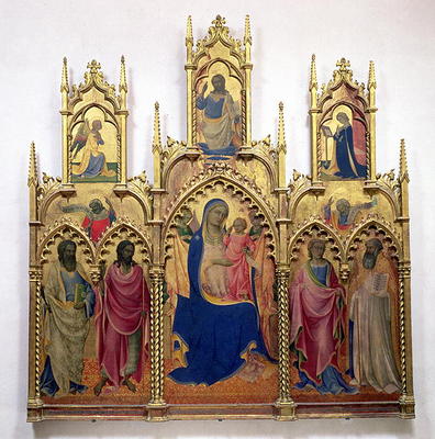 Madonna and Child with Saints (tempera on panel) von Lorenzo  Monaco