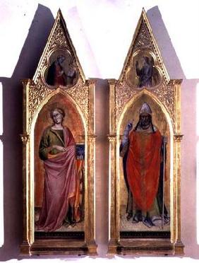 St. Catherine and St. Callixtus (tempera on panel) 19th
