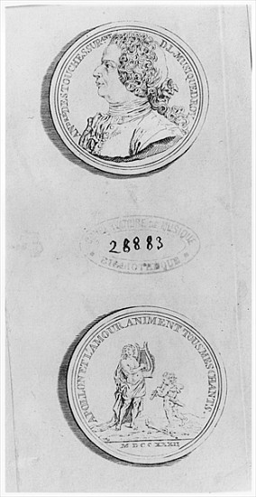 Andre Cardinal Destouches; engraved from a medal of 1732, c.1750 von Louis Crepy