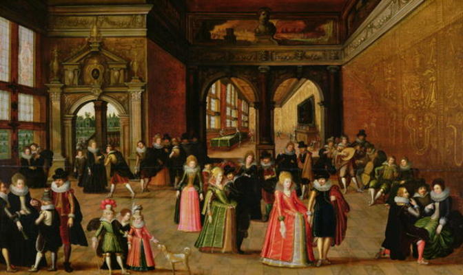 A Ball During the Reign of Henri IV (oil on panel) von Louis de Caullery