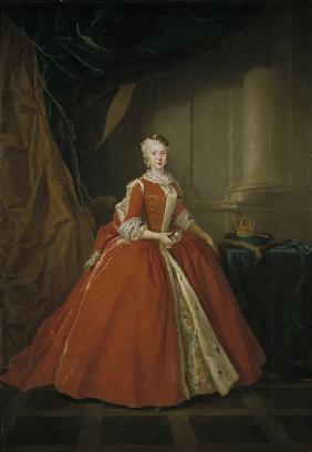 Porträt von Prinzessin Maria Amalia von Sachsen (1724–1760) in polnischer Kleidung 1738