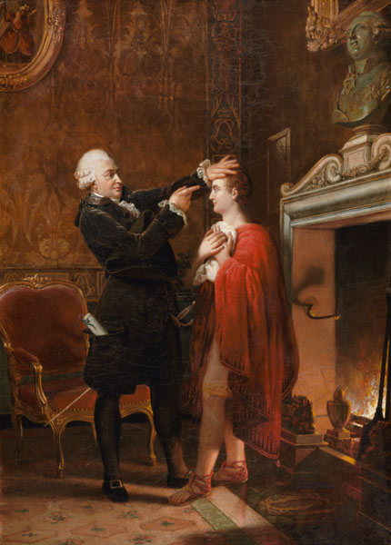 Jean-Francois Ducis (1733-1816) Telling the Future of the Actor, Talma, by Reading the Lines on his von Louis Ducis