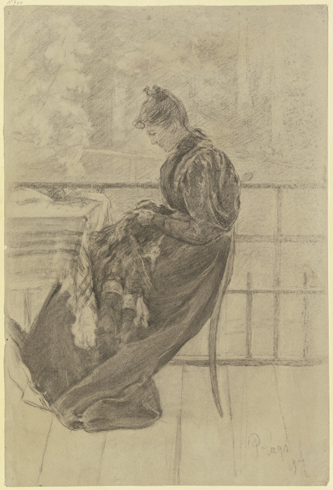Mary Eysen auf dem Balkon von Louis Eysen