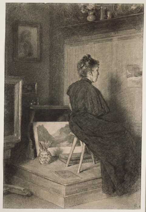 Mary Eysen im Atelier der Villa Holstein in Meran-Obermais von Louis Eysen