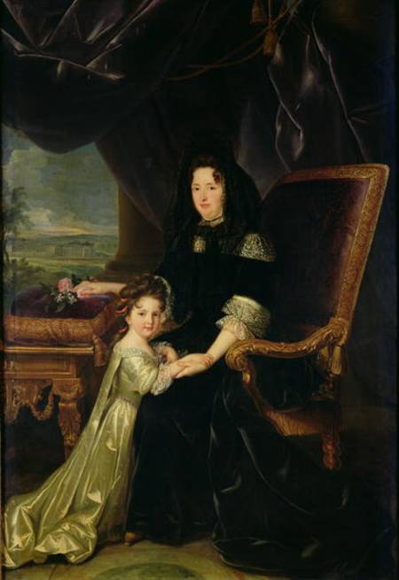 Francoise d'Aubigne (1635-1719) Marquise of Maintenon and her Niece, Francoise d'Aubigne, the Future von Louis Ferdinand Elle