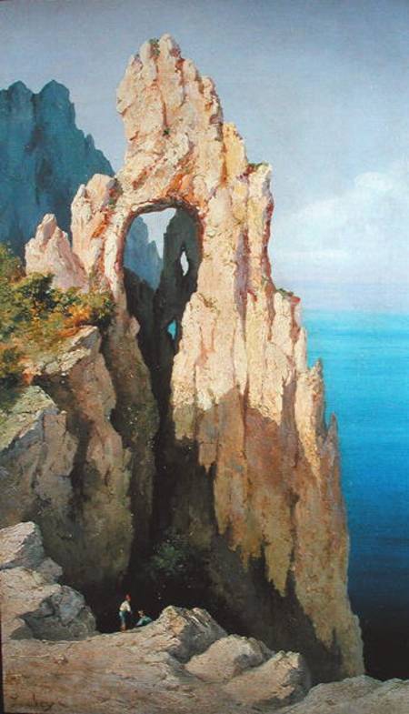 Rocks at Capri von Louis Gabriel Eugène Isabey